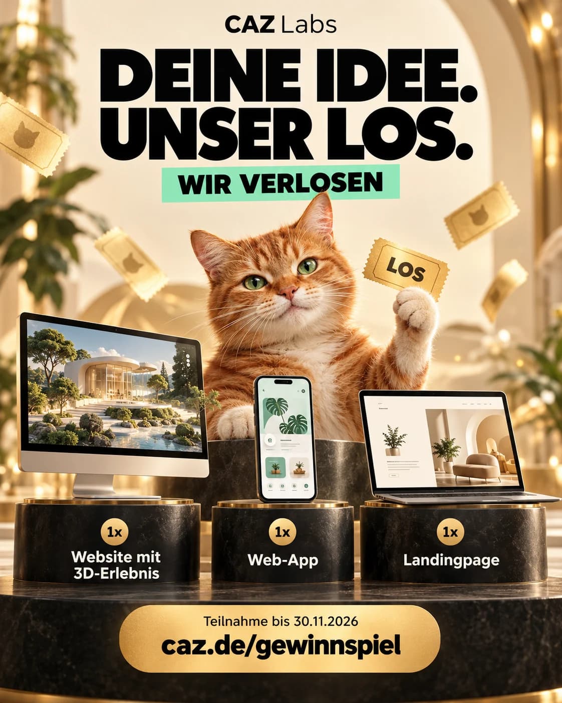 CAZ-Gewinnspielmotiv mit Katze