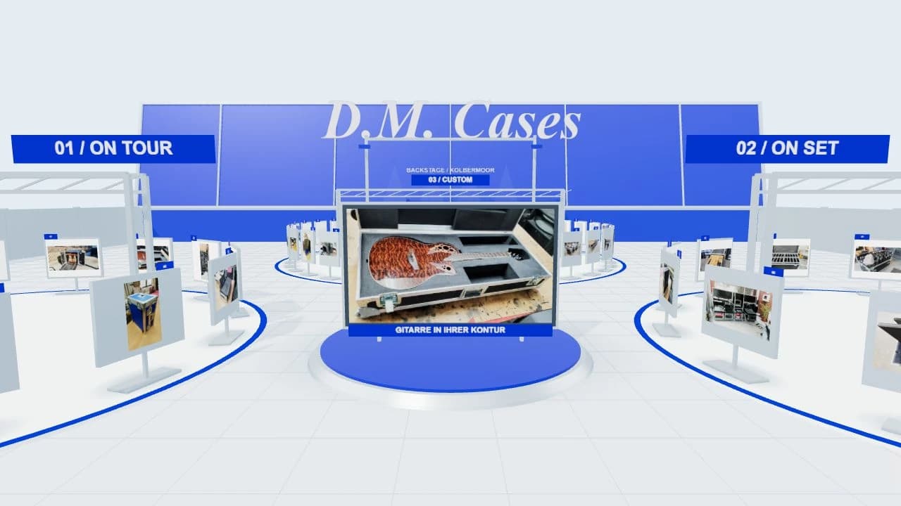 Screenshot der Website des Projekts D.M. Cases – Backstage bei Drago