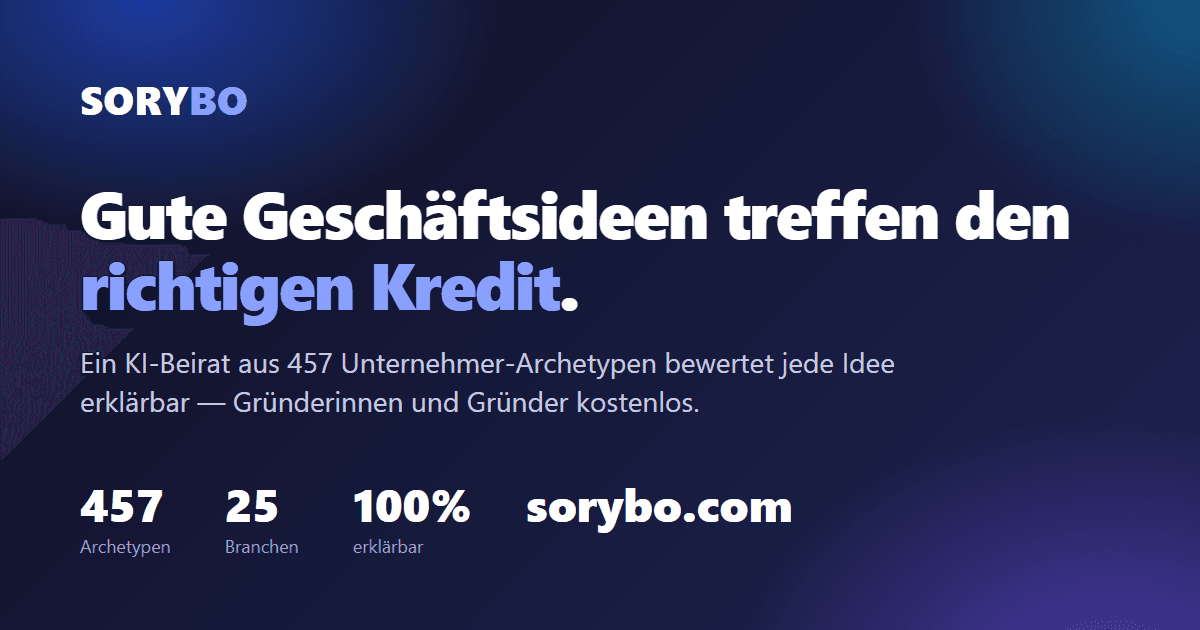 Screenshot of the SORYBO — AI Advisory Board for Credit Decisions project website