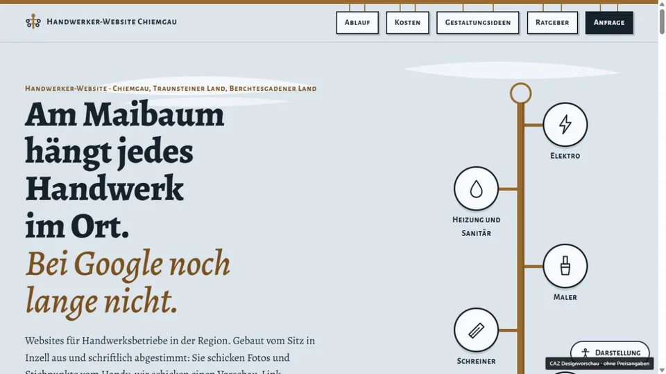Designvorschau von handwerker-website-chiemgau.de: Zunftbaum