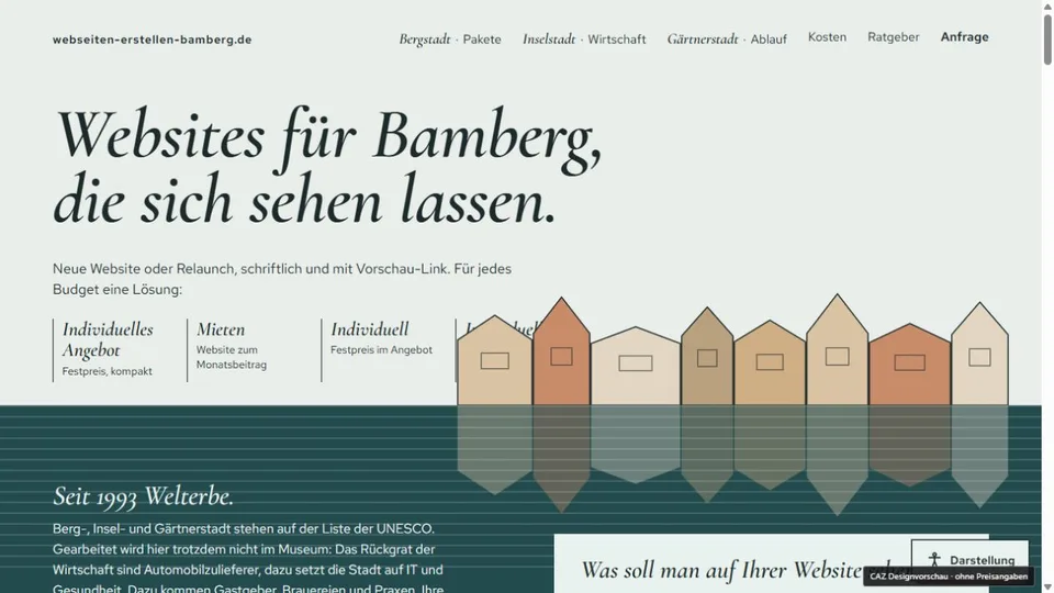 Designvorschau von webseiten-erstellen-bamberg.de: Ufer & Spiegelung