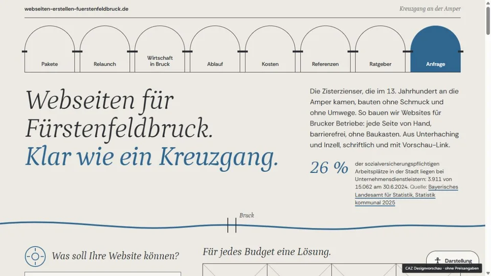 Designvorschau von webseiten-erstellen-fuerstenfeldbruck.de: Kreuzgang & Amper