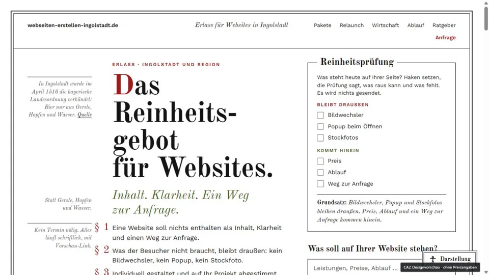 Designvorschau von webseiten-erstellen-ingolstadt.de: Erlass & Siegel