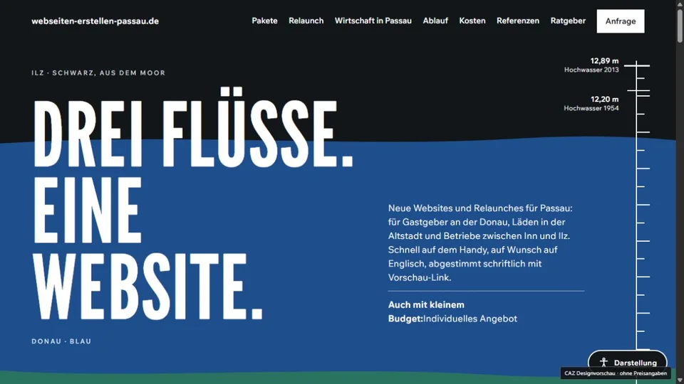 Designvorschau von webseiten-erstellen-passau.de: Drei Flüsse