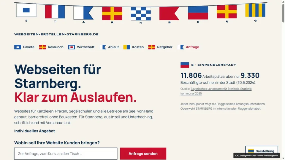 Designvorschau von webseiten-erstellen-starnberg.de: Segel & Signalflaggen