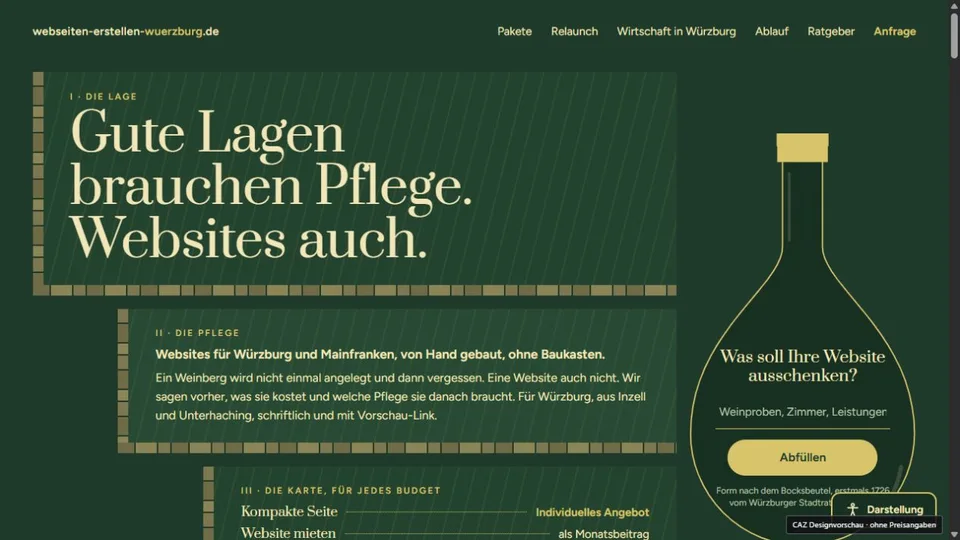 Designvorschau von webseiten-erstellen-wuerzburg.de: Weinlagen & Terrassen